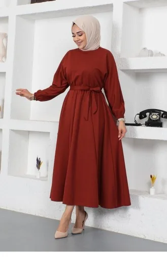 2051Mg Kleid Mit Geraffter Taille Und Gürtel 9125