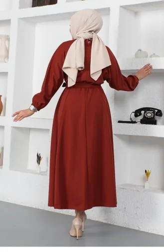 2051Mg Kleid Mit Geraffter Taille Und Gürtel 9125