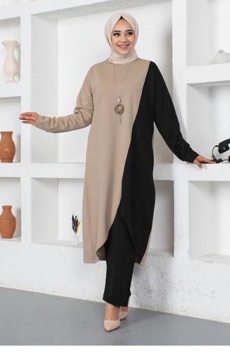 Ensemble Double Long Bicolore 2046-03 Vison 2046-03