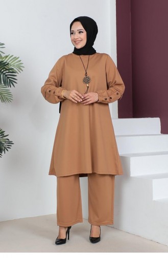 2055Mg Costume Tricoté Double Grande Taille Tan 9194