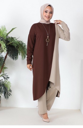 Two Color Long Double Suit 2046-01 Brown 2046-01