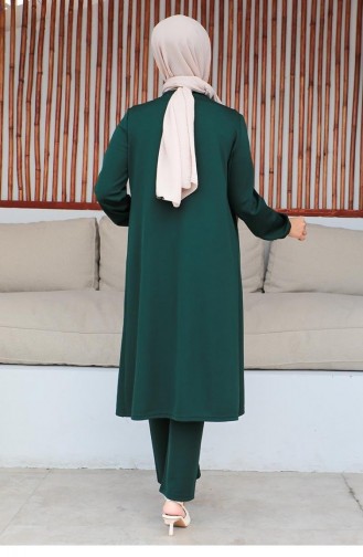 2061Mg Costume Hijab Froncé Vert Émeraude 9286