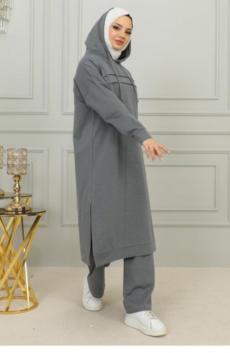 2071Mg Long Tunic Sports Suit Gray 9857