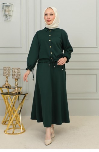 2068 Mg Hijabpak Met Veters Smaragdgroen 9872