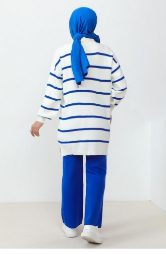0068Mp Rundhals-Strickanzug Saks Blue 9896