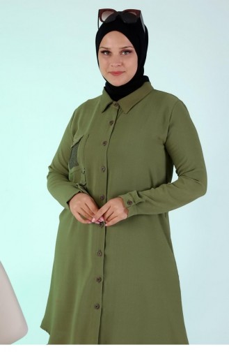 Große Tunika Hijab Damen Ayrobin Stoff 5078 Khaki 5078.Haki