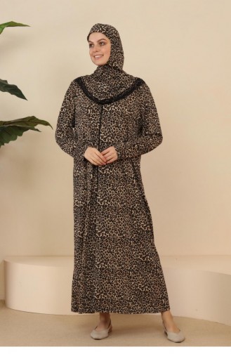 Robe De Prière Pour Femmes Vêtements Hijab Complet Grande Taille Léopard 7028 7028.Leopar