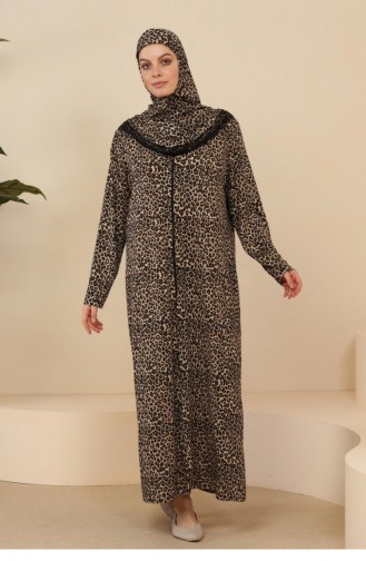 Robe De Prière Pour Femmes Vêtements Hijab Complet Grande Taille Léopard 7028 7028.Leopar