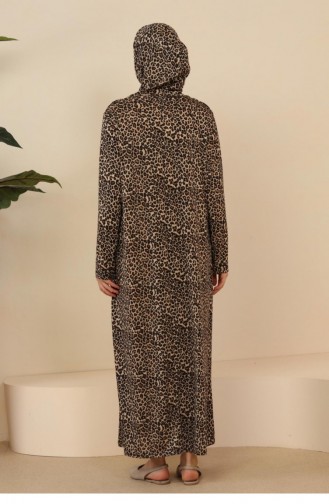 Großes Damen-Gebetskleid Mit Vollständiger Hijab-Kleidung 7028 Leopard 7028.Leopar