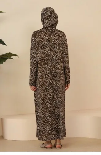 Robe De Prière Pour Femmes Vêtements Hijab Complet Grande Taille Léopard 7028 7028.Leopar