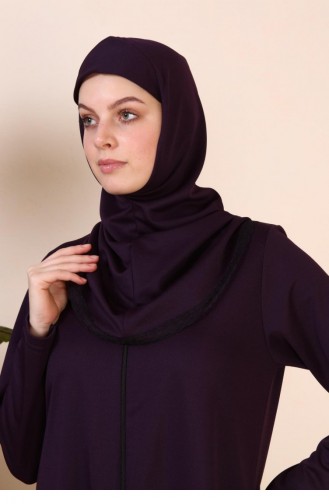 Großes Hijab-Gebetskleid Für Damen In Großer Größe 7028 Lila 7028.Mor