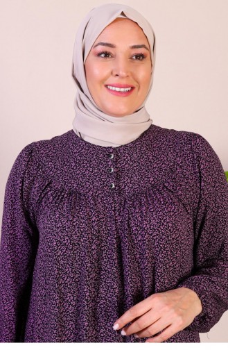 Dames Lange Grote Maten Moederjurk Zomer Hijabkleding 8226 Lila 8226.Lila