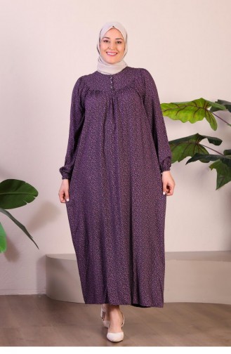 Dames Lange Grote Maten Moederjurk Zomer Hijabkleding 8226 Lila 8226.Lila