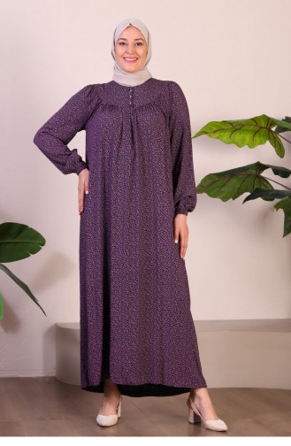 فستان نسائي طويل مقاس كبير للأم ملابس حجاب صيفية 8226 أرجواني 8226.Lila