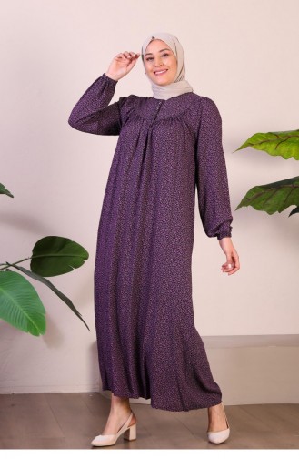 Dames Lange Grote Maten Moederjurk Zomer Hijabkleding 8226 Lila 8226.Lila