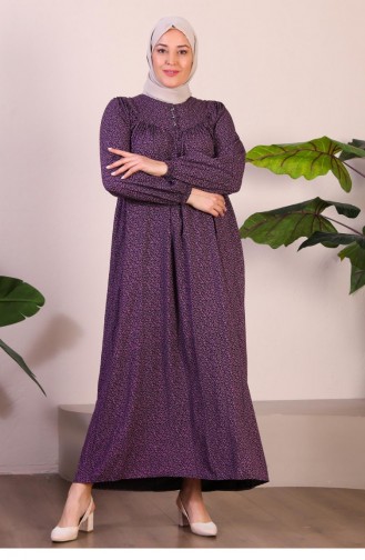 Dames Lange Grote Maten Moederjurk Zomer Hijabkleding 8226 Lila 8226.Lila