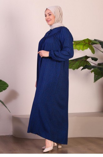 Women`s Long Plus Size Mother Dress Summer Hijab Clothing 8226 Blue 8226.Mavi