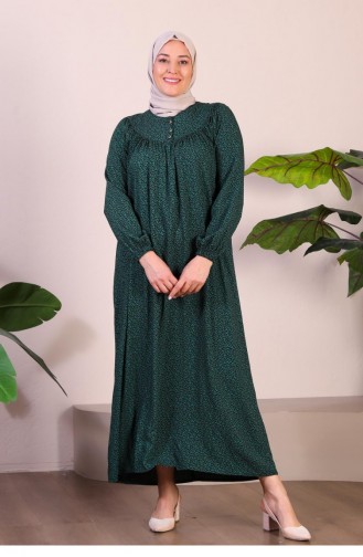 Robe Mère Longue Grande Taille Pour Femmes Vêtements D`été Hijab Vert 8226 8226.Yeşil