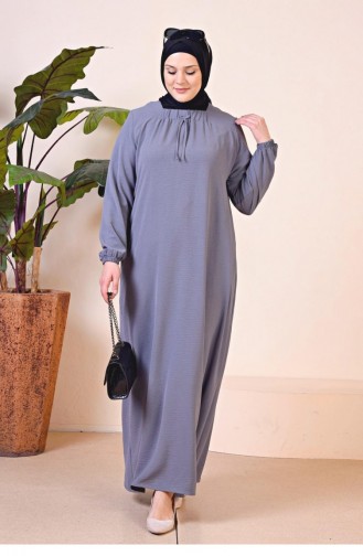 Robe Mère Longue Grandes Tailles Ayrobin Femme 8408 1 Gris 8408-1.Gri