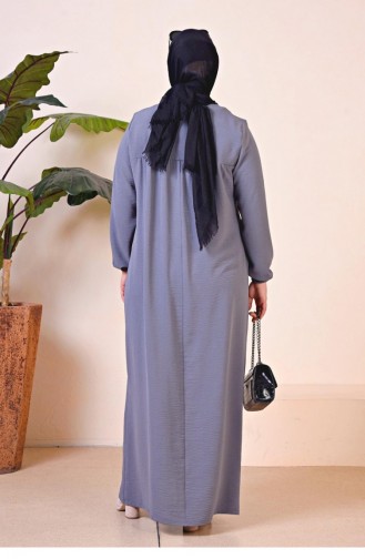 فستان أيروبين طويل للأم مقاس كبير للنساء 8408 1 رمادي 8408-1.Gri