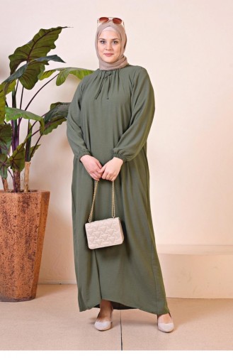 Lange Moederjurk Ayrobin Grote Maten Dames 8408 1 Kaki 8408-1.Haki