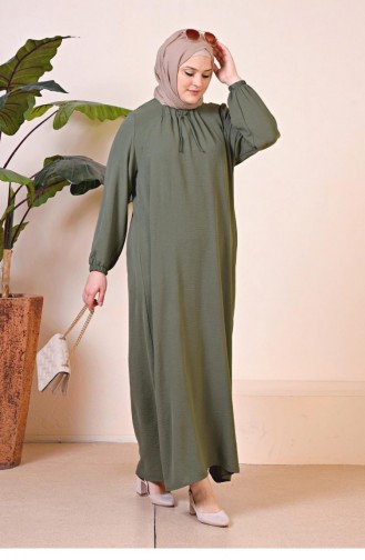 Lange Moederjurk Ayrobin Grote Maten Dames 8408 1 Kaki 8408-1.Haki