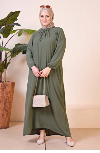 Lange Moederjurk Ayrobin Grote Maten Dames 8408 1 Kaki 8408-1.Haki