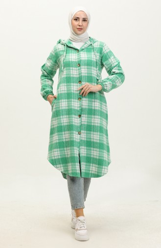 Plaid Pattern Hooded Cap NZR001D-07 Green 001D-07