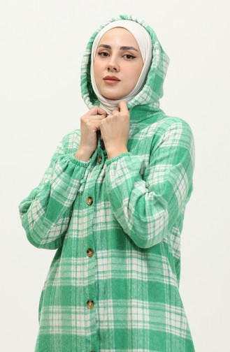 Plaid Pattern Hooded Cap NZR001D-07 Green 001D-07