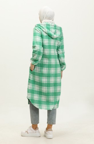 Plaid Pattern Hooded Cap NZR001D-07 Green 001D-07