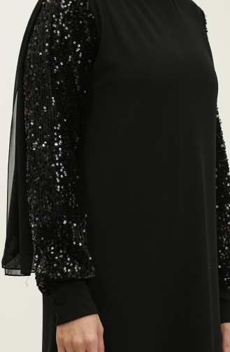 Robe De Soirée A Paillettes 0305A-02 Noir 0305A-02