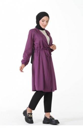 2023Mg Kuşak Detaylı Kimono Mor