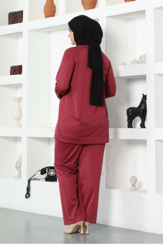 Embroidered Shoulders Tracksuit Set 2025-04 Dried Rose 2025-04