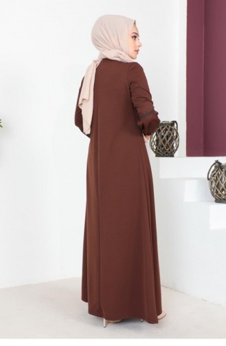 2064Mg Hijab Sports Abaya Brown 5652