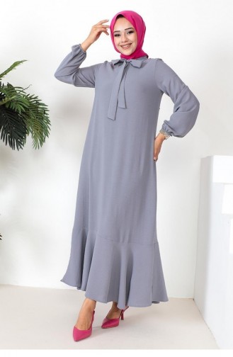 0294Sgs Robe Modèle Hijab Gris 5802
