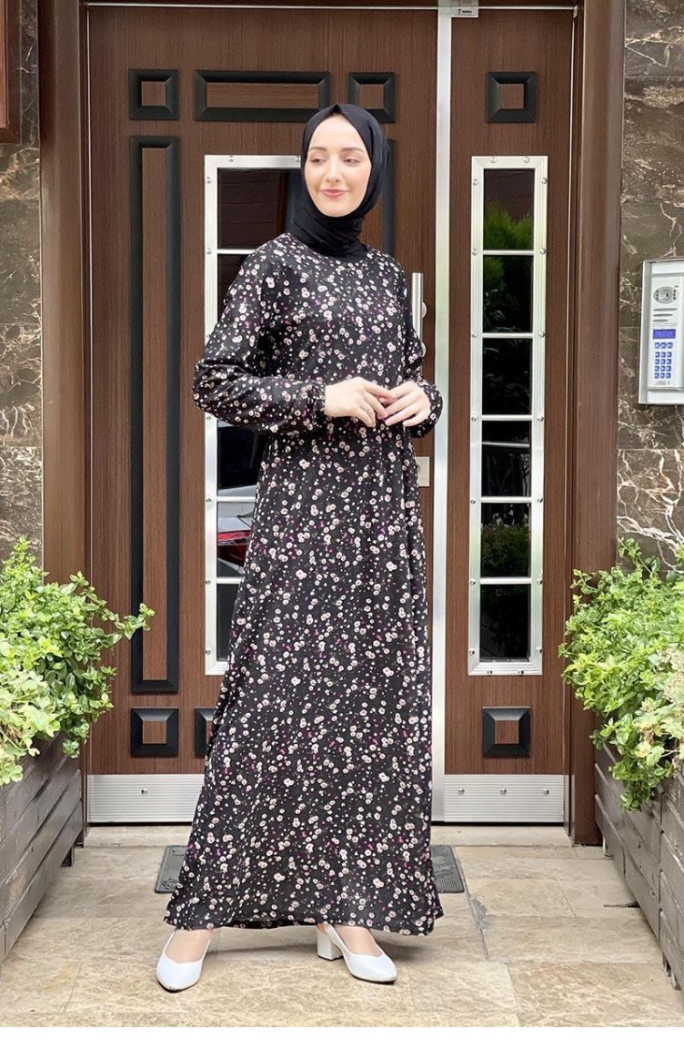 Robe Hijab Motifs 1807 05 Rose Poudr 1807 05 Sefamerve