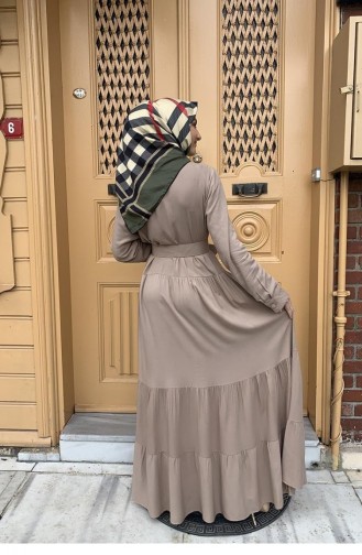 0222Sgs Robe Hijab Boutonnée Vison 5971