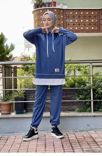 Double Hijab Suit 2020-03 Indigo 2020-03