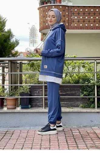 Double Hijab Suit 2020-03 Indigo 2020-03
