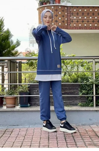 Double Hijab Suit 2020-03 Indigo 2020-03