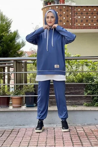 Double Hijab Suit 2020-03 Indigo 2020-03