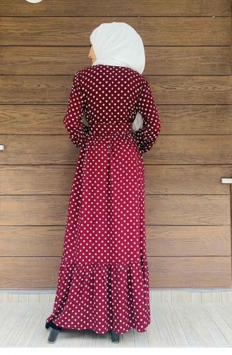 Polka Dot Hijab-Kleid 0224-02 Kirsche 0224-02