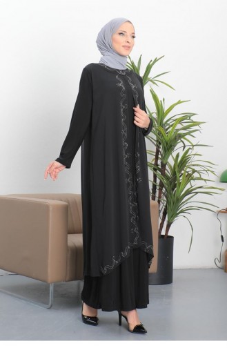 5098Smr Plus Size Mother Dress Black 6294