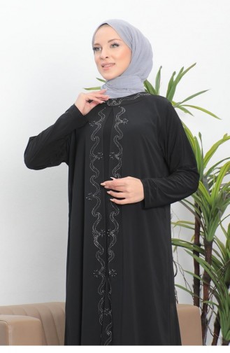 5098Smr Plus Size Mother Dress Black 6294
