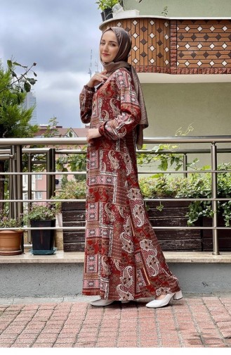 0266Sgs Patterned Hijab Dress Tile 6392