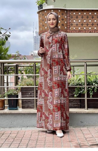 0266Sgs Patterned Hijab Dress Tile 6392