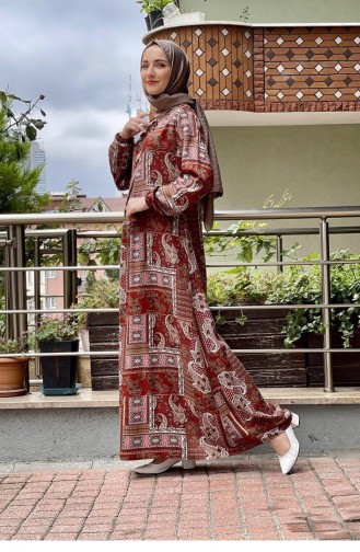 0266Sgs Hijab-jurktegel Met Patroon 6392