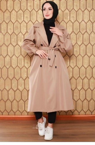 2404Nry Trenchcoat Met Ballonmouwen Nerts 6570