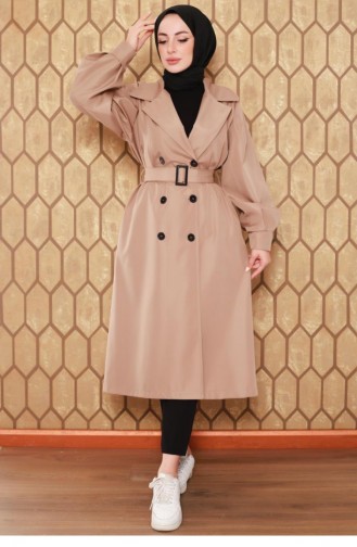 2404Nry Trenchcoat Mit Ballonärmeln Nerz 6570