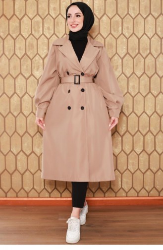 2404Nry Trenchcoat Met Ballonmouwen Nerts 6570